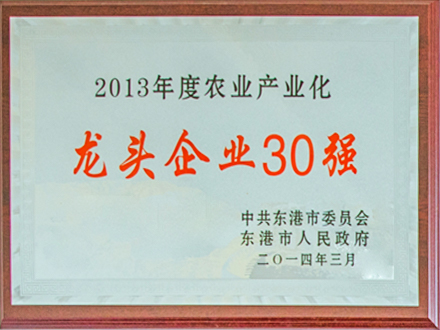 2013年度農業(yè)產業(yè)化龍頭企業(yè)30強